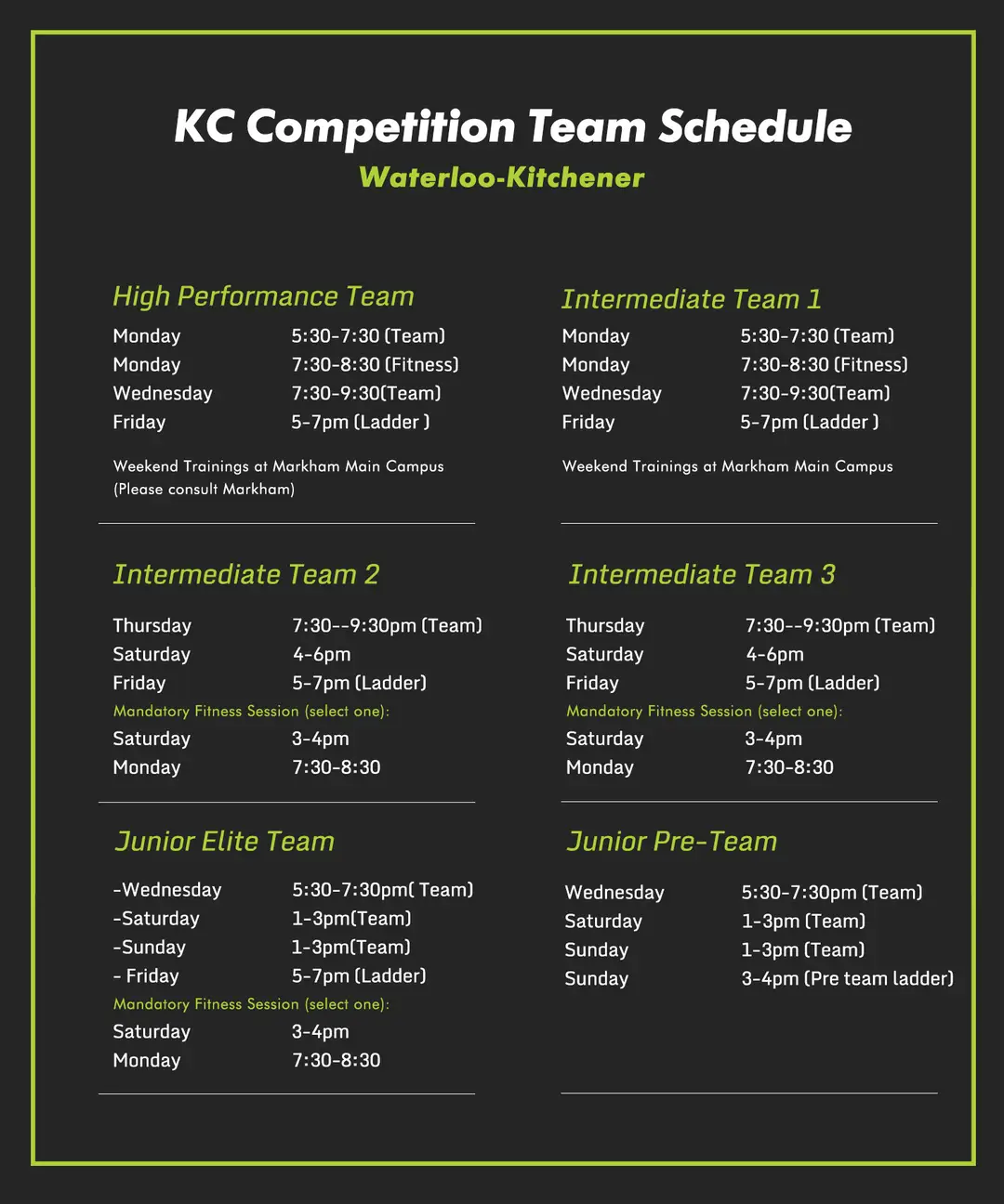 KC Badminton Club Richmond Hill Campus