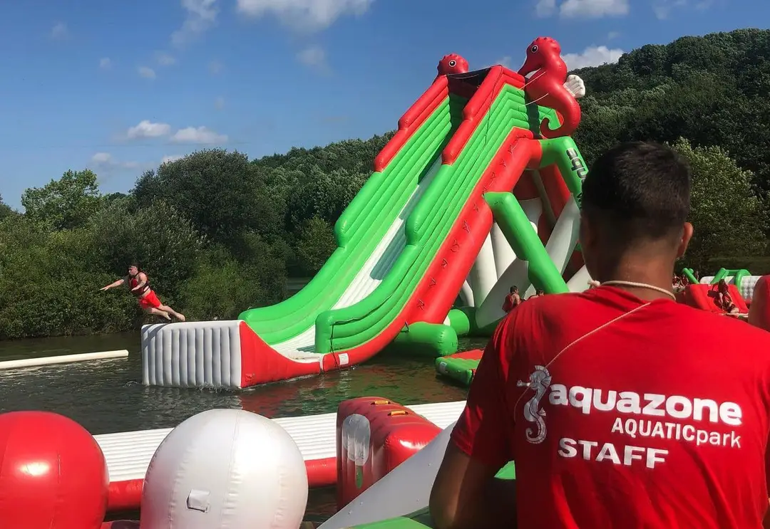 AquaZone Wipeout inflatable water park