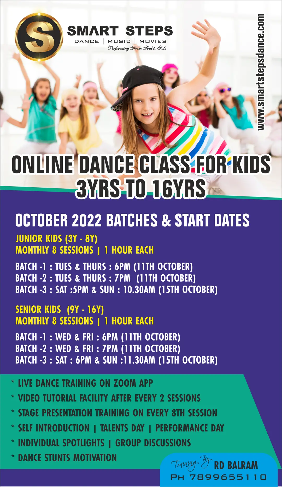 SMART STEPS Online Dance Classes For Kids Teens Ladies & Adults