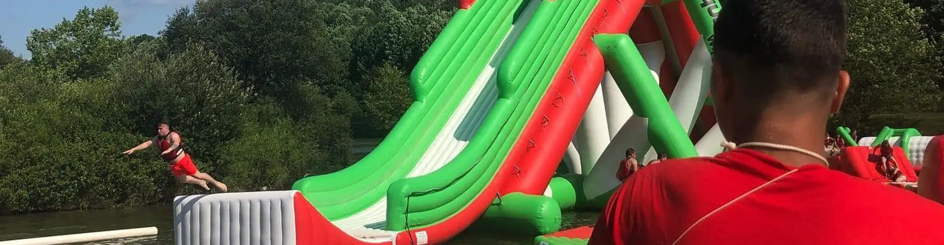 AquaZone Wipeout inflatable water park