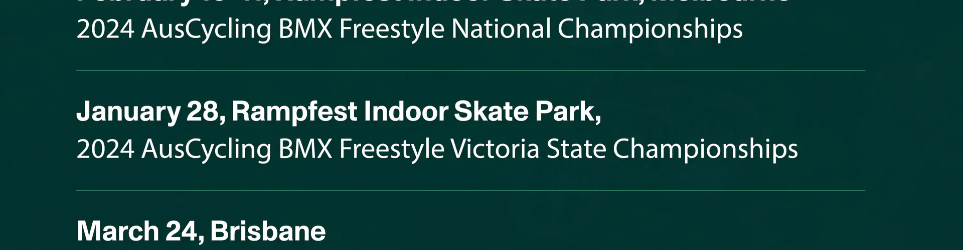 AusCycling National BMX Freestyle Park