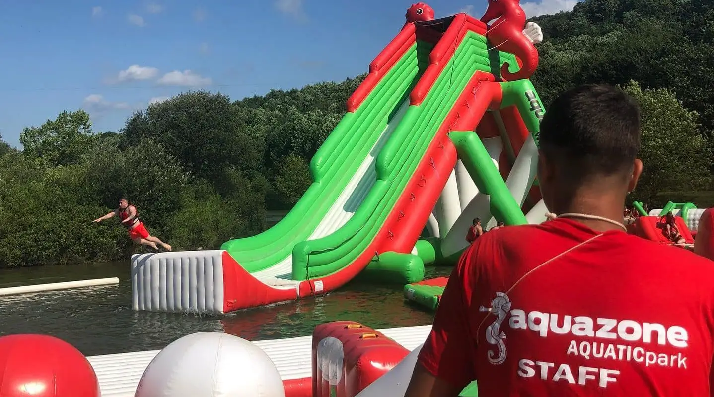 AquaZone Wipeout inflatable water park