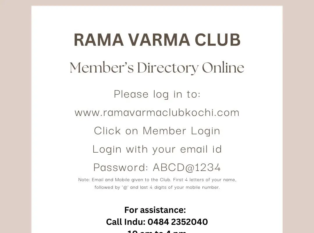 Rama Varma Club, Ernakulam