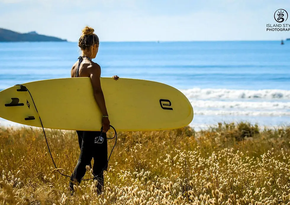 Surfing with Sarah Gisborne Surf Lessons
