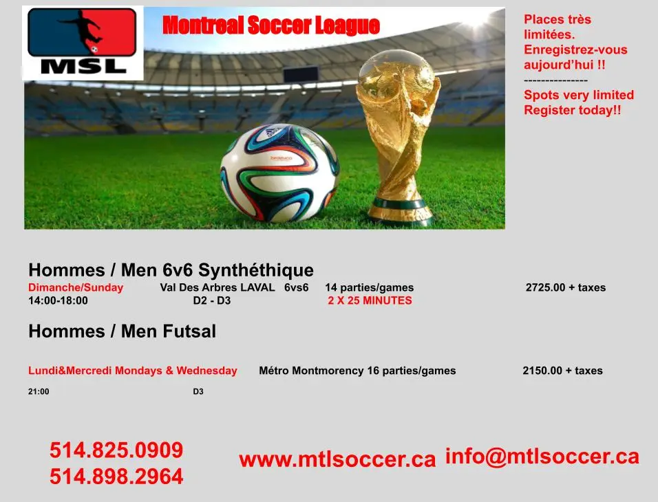 MTLSoccer.ca Montreal Soccer League