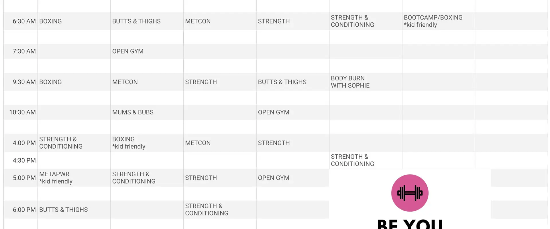 BE YOU Health and Fitness