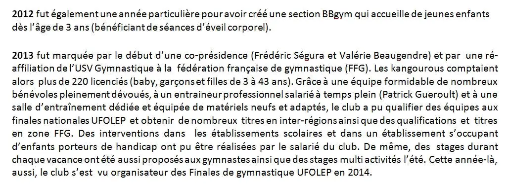 Club De Gymnastique -Usv - Les Kangourous - Vendôme
