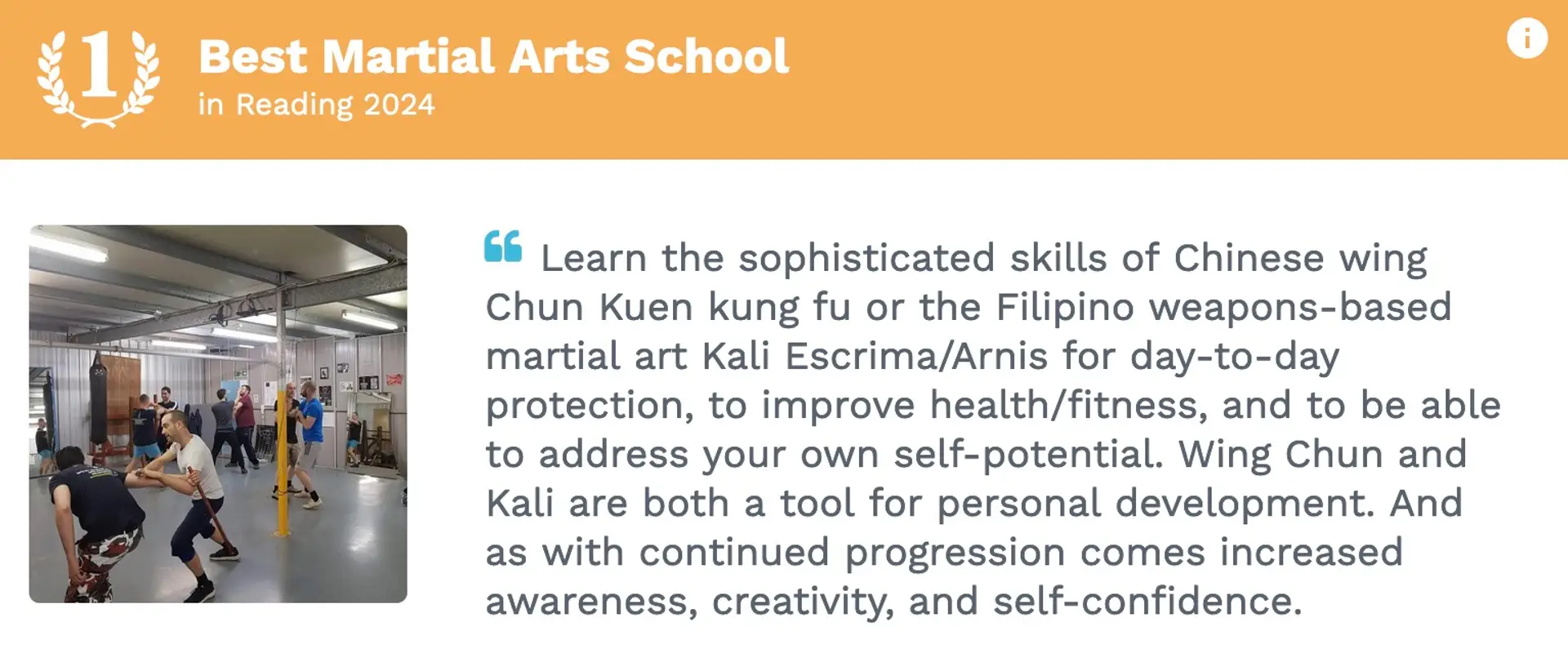 Asian Martial Arts-Reading Academy Wing Chun-Kali Eskrima,Arnis /jKD