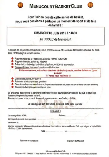 MENUCOURT BASKET CLUB