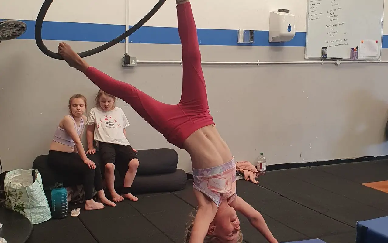 Upside down aerial fitness