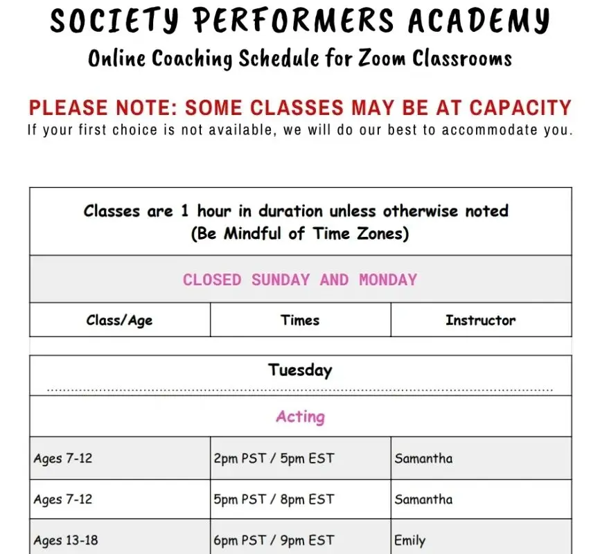 Society Performers Academy Canada