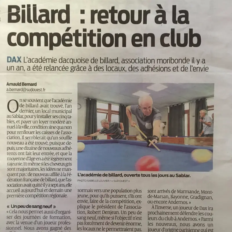 Académie Dacquoise De Billards
