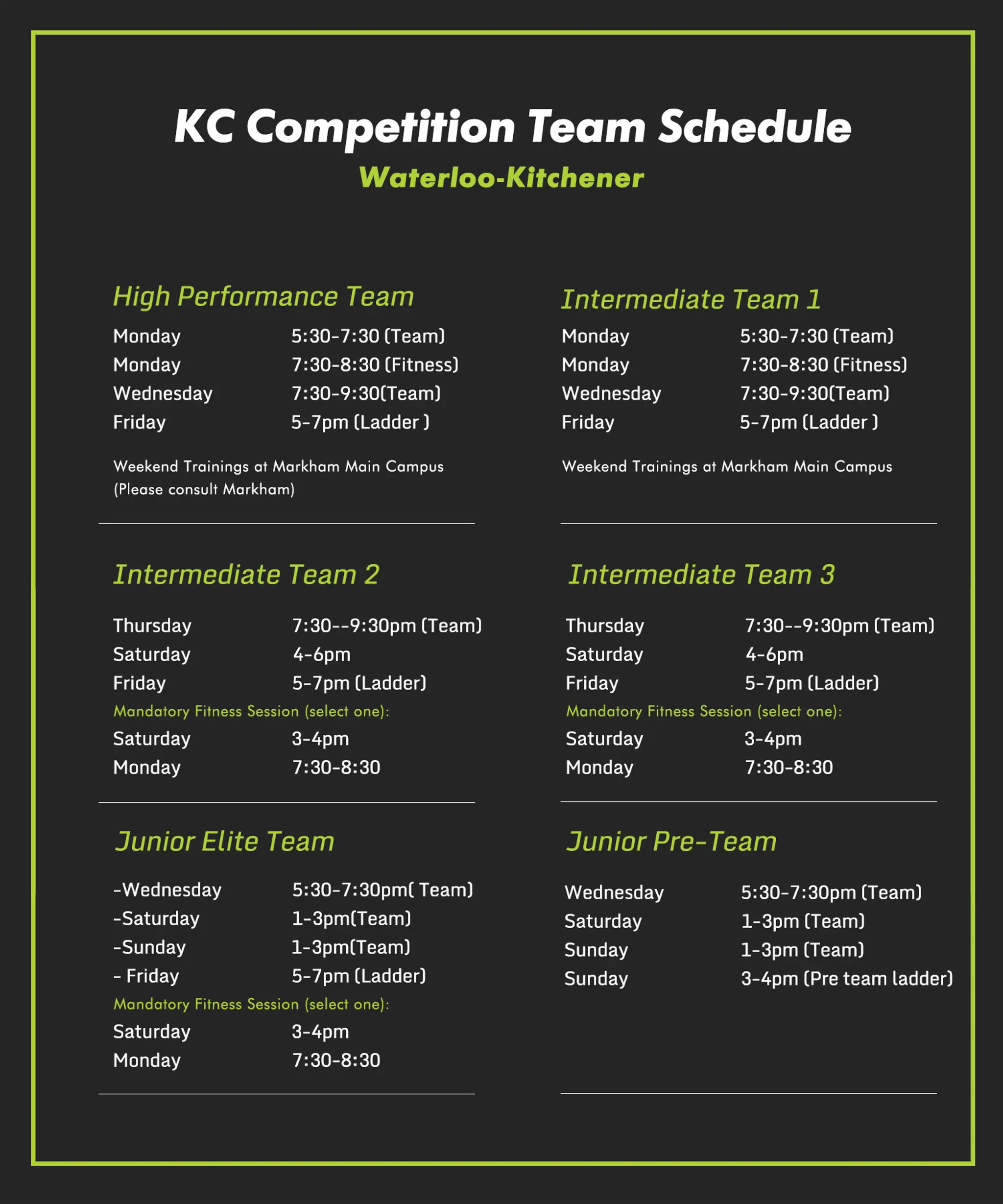 KC Badminton Club Richmond Hill Campus