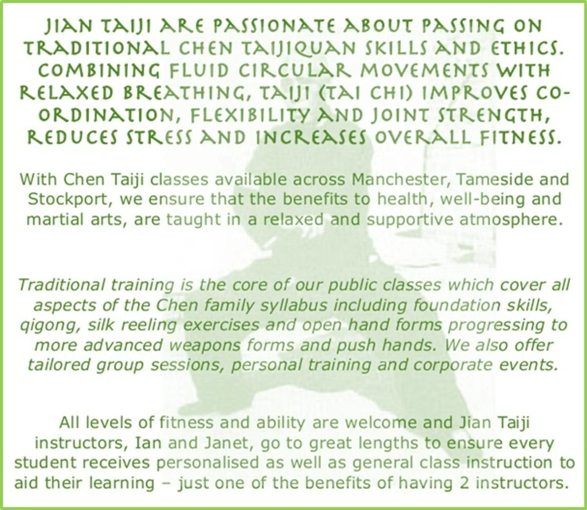 Jian Taiji - Chen Tai Chi Instruction