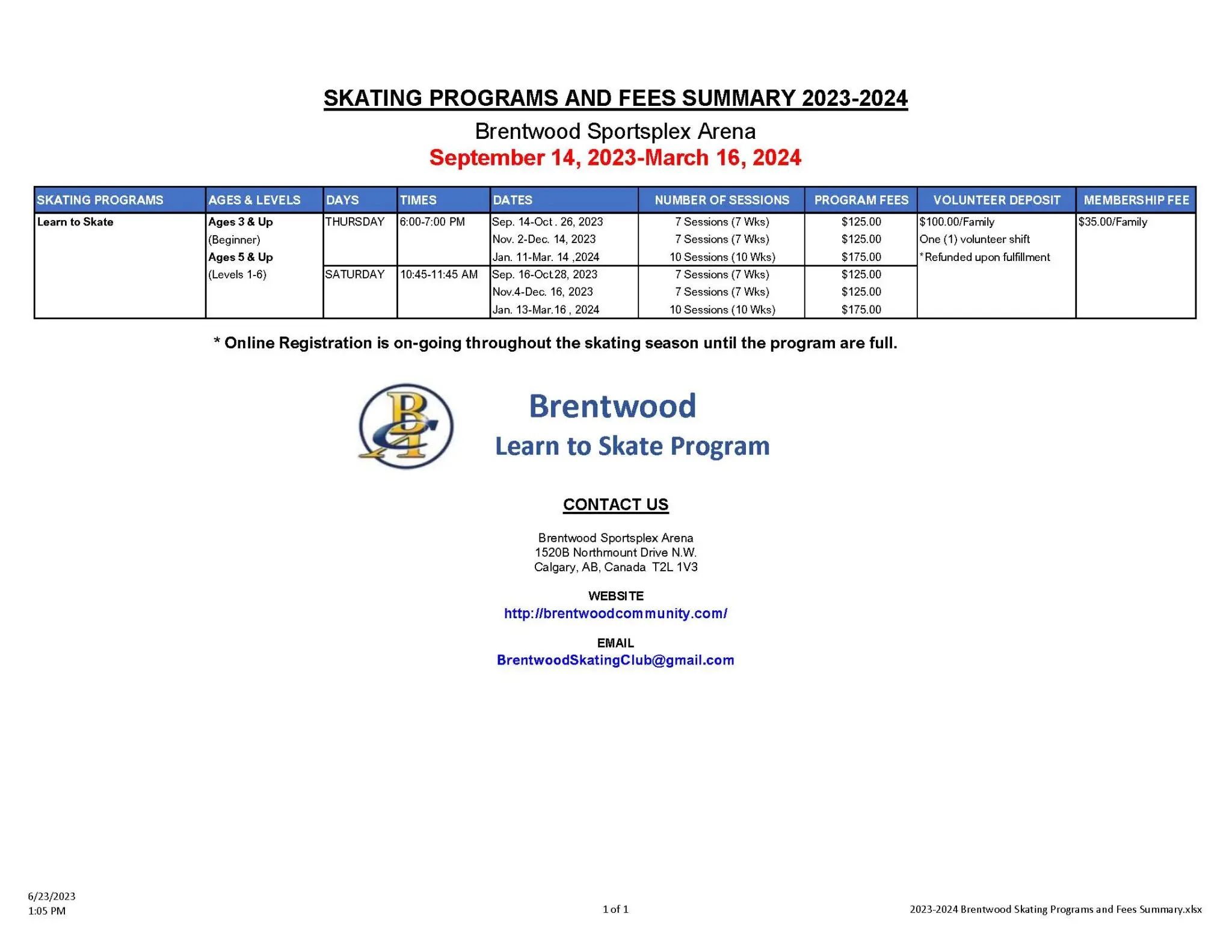 Brentwood Ice skating rink