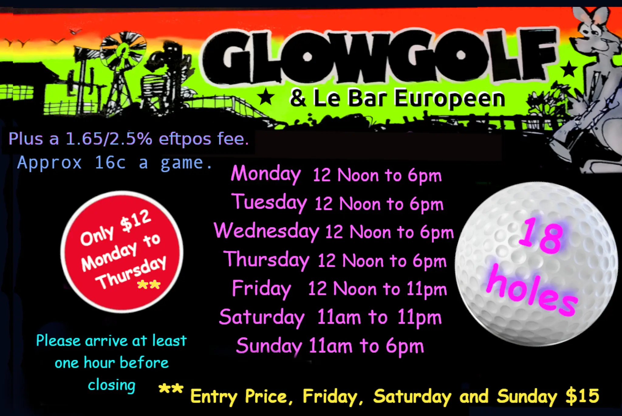 Glowgolf and Le Bar Europeen