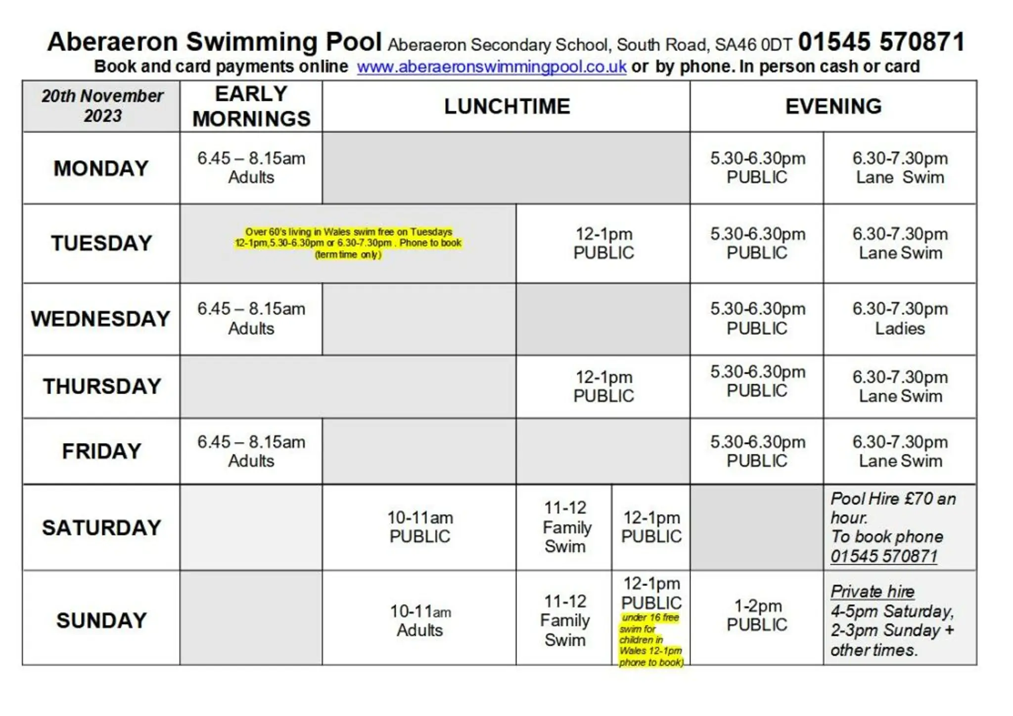 Aberaeron Swimming Pool