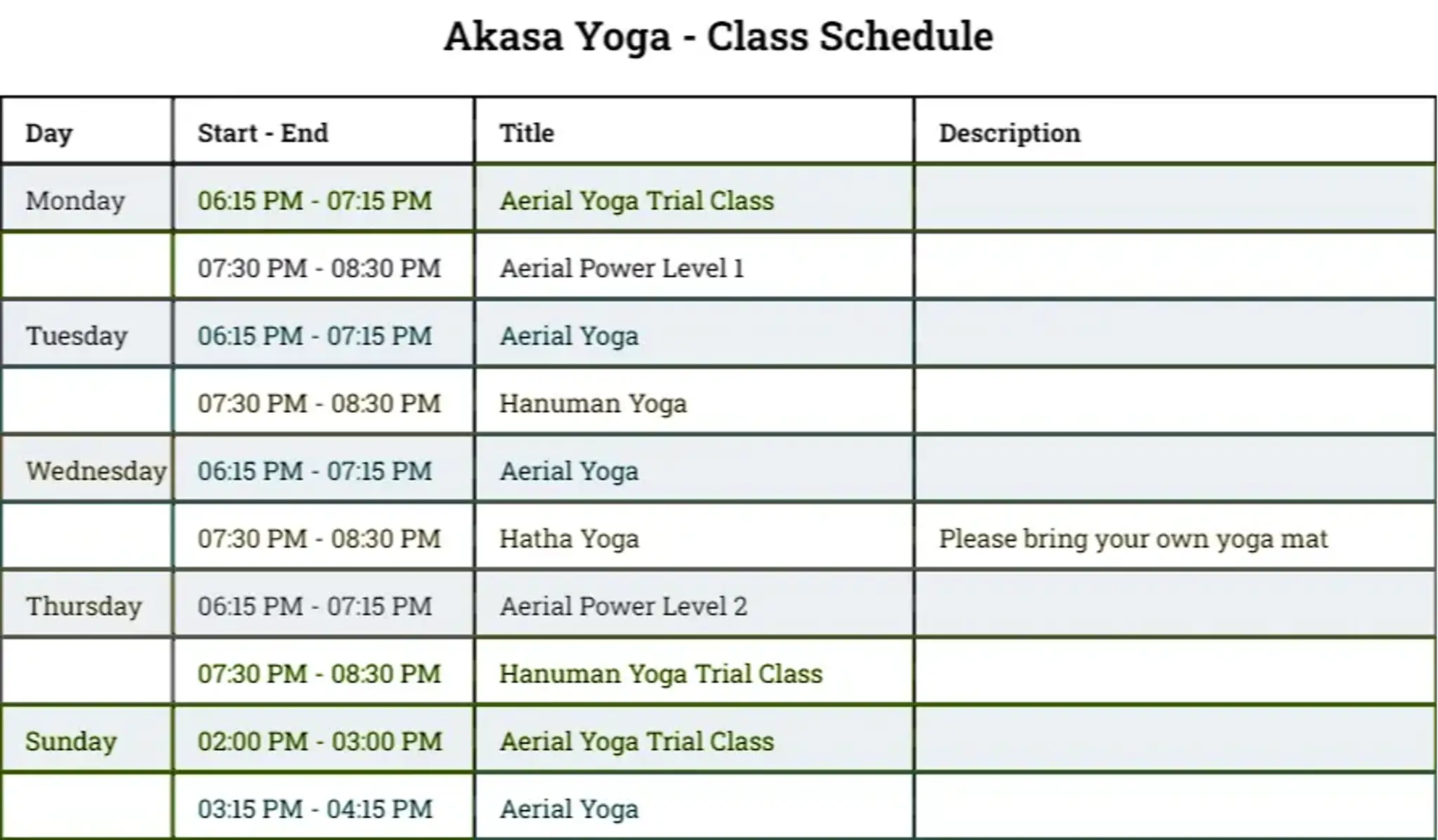 Akasa Yoga