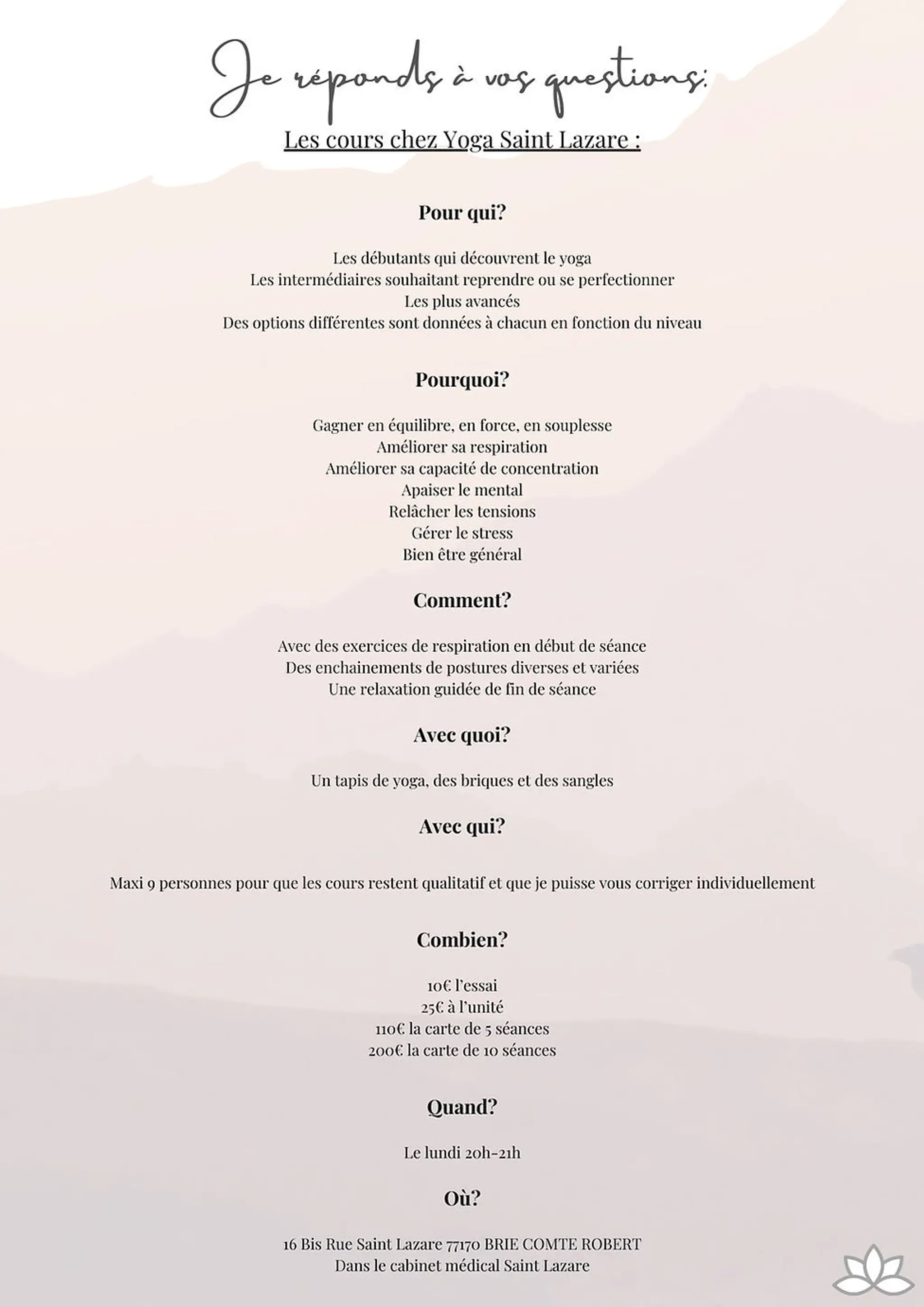Yoga Saint Lazare