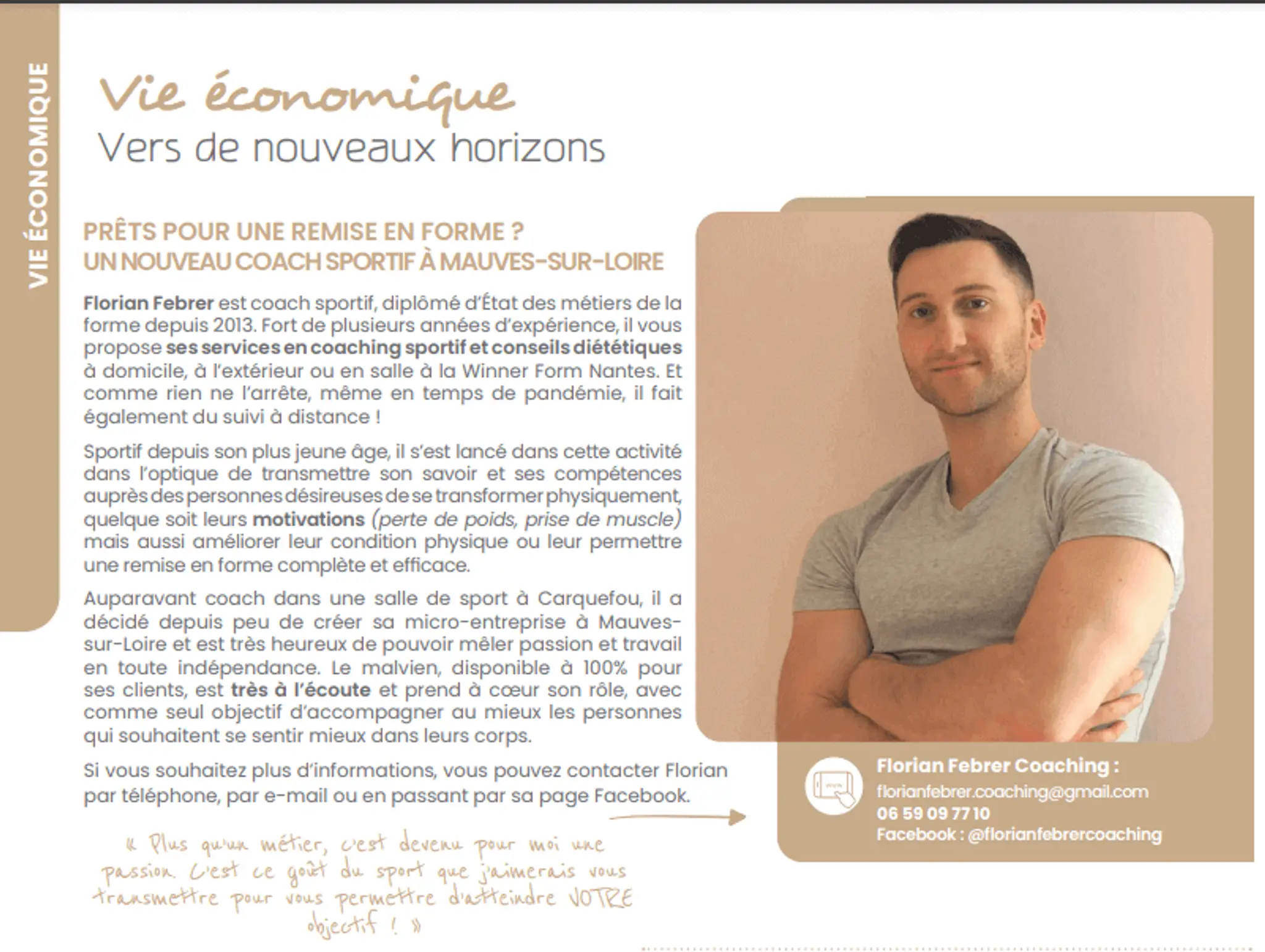 Florian Febrer coach sportif à Nantes