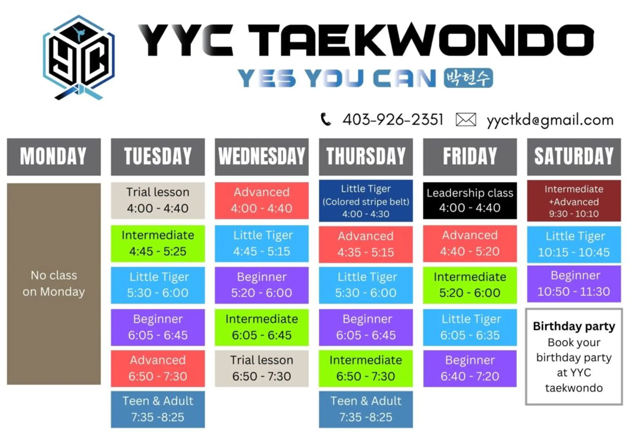 YYC Taekwondo