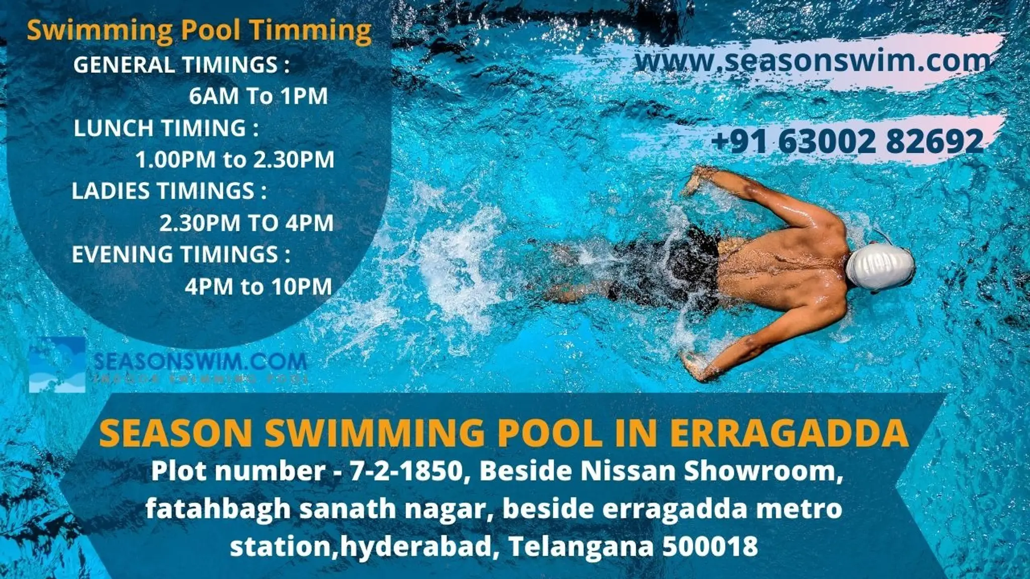 seasons indoor swimming pool in erragadda Hyderabad - swimming classes, coaching