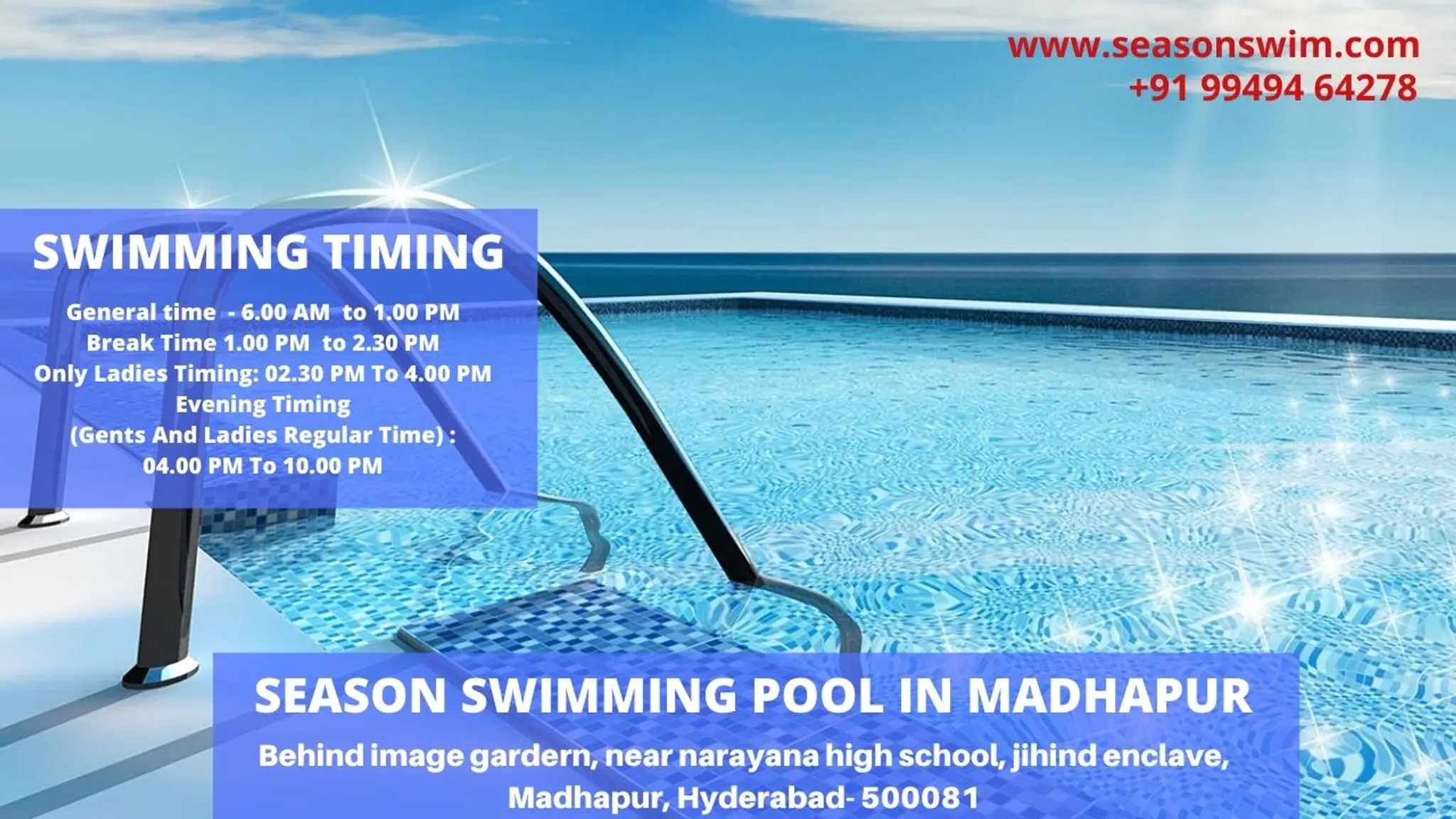 Seasons Indoor Swimming Pool in Madhapur