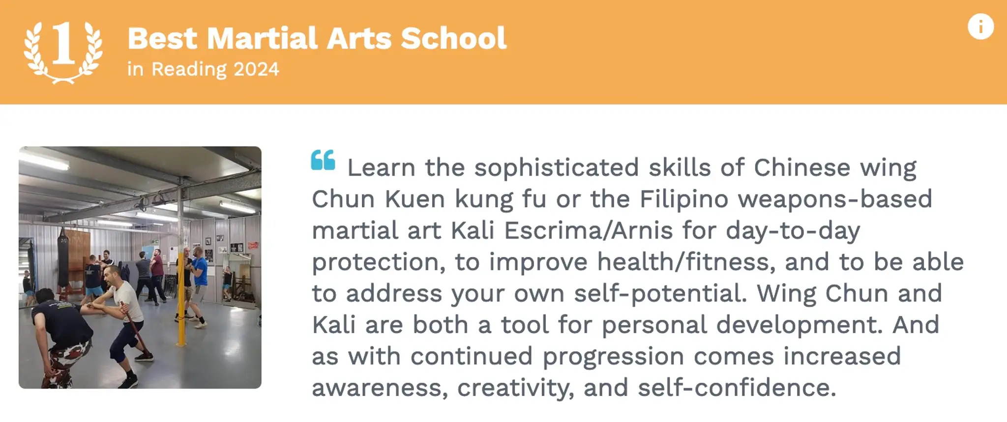 Asian Martial Arts-Reading Academy Wing Chun-Kali Eskrima,Arnis /jKD