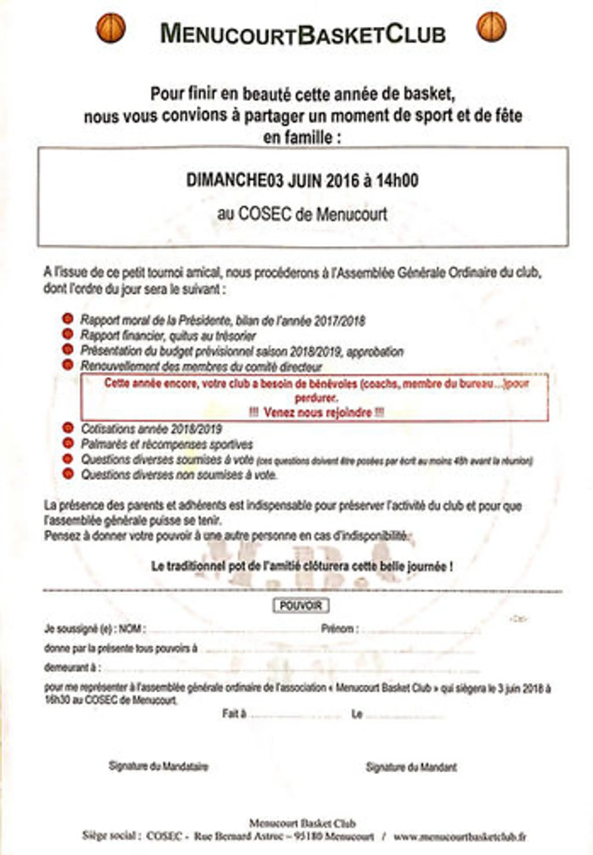 MENUCOURT BASKET CLUB
