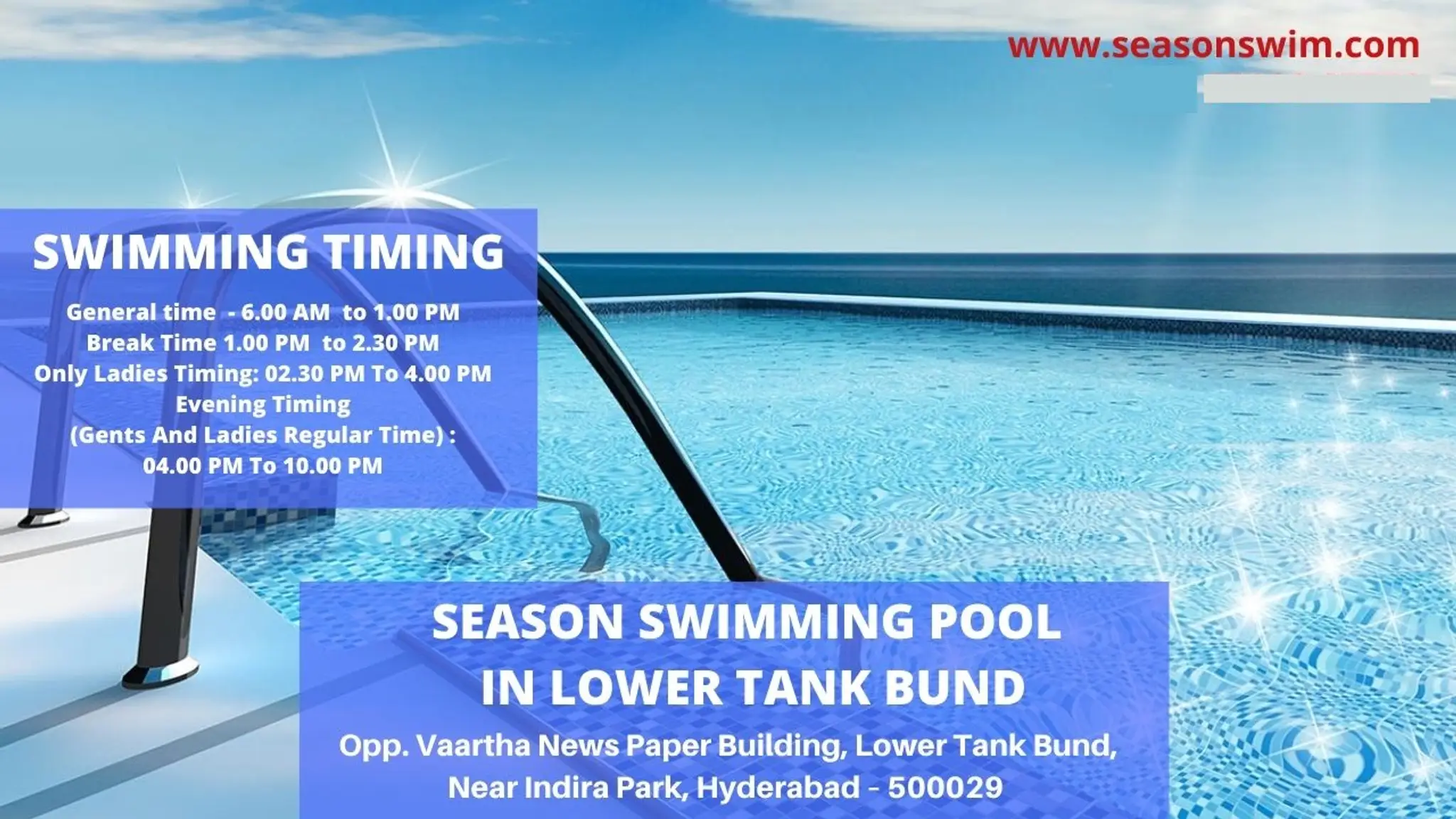 seasons Indoor Swimming Pool in lower tank bund