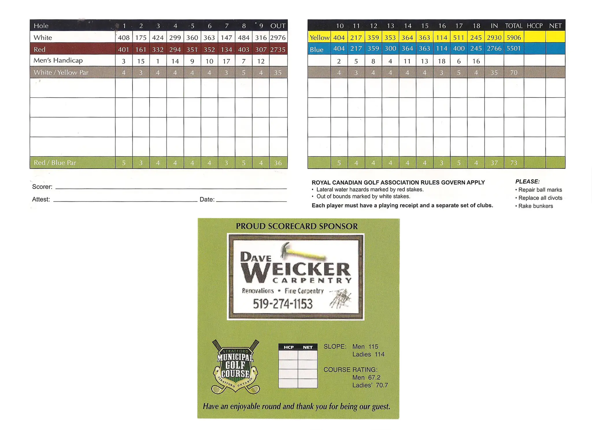 Stratford Municipal Golf Course