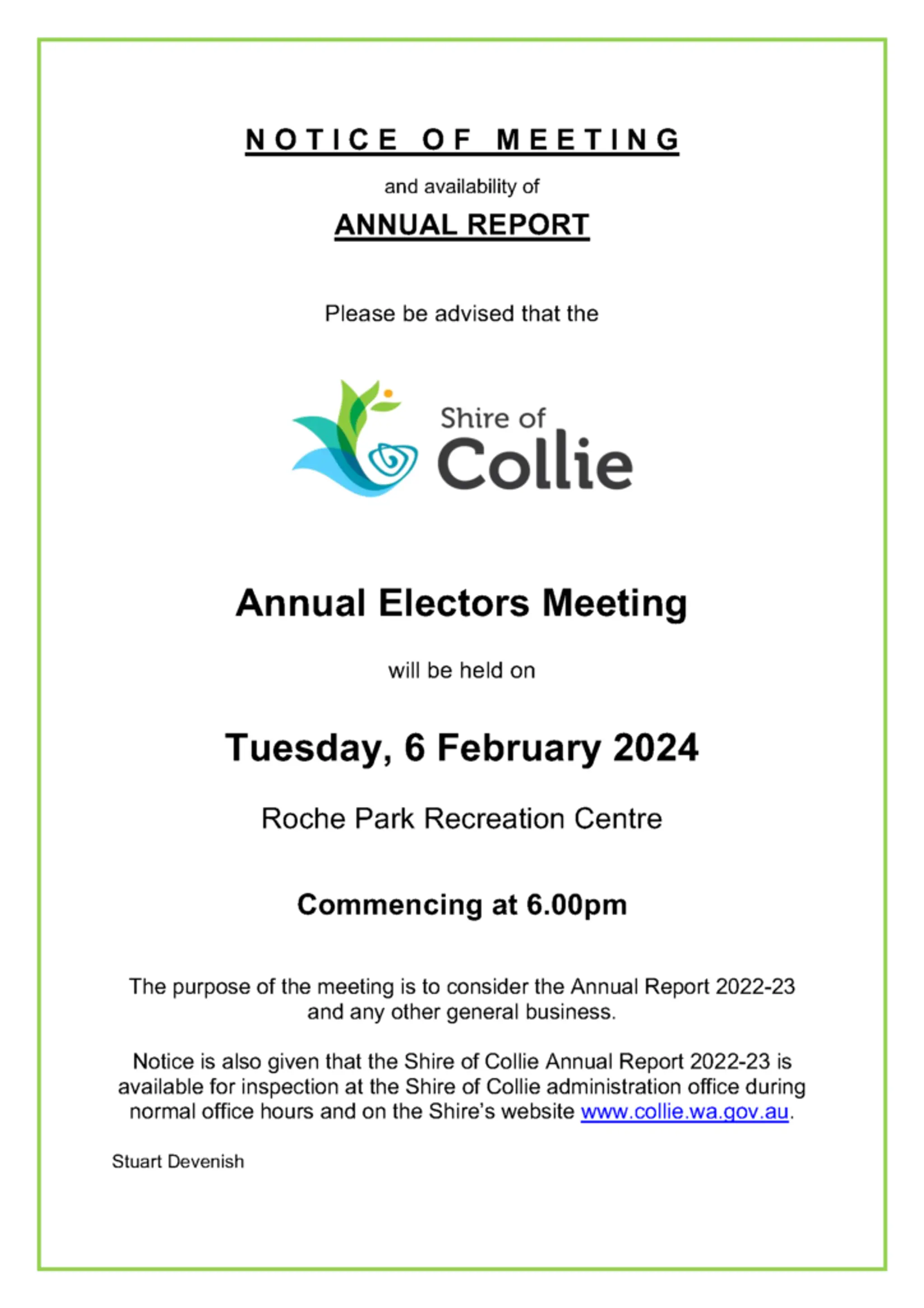 Collie Mineworkers Memorial Pool