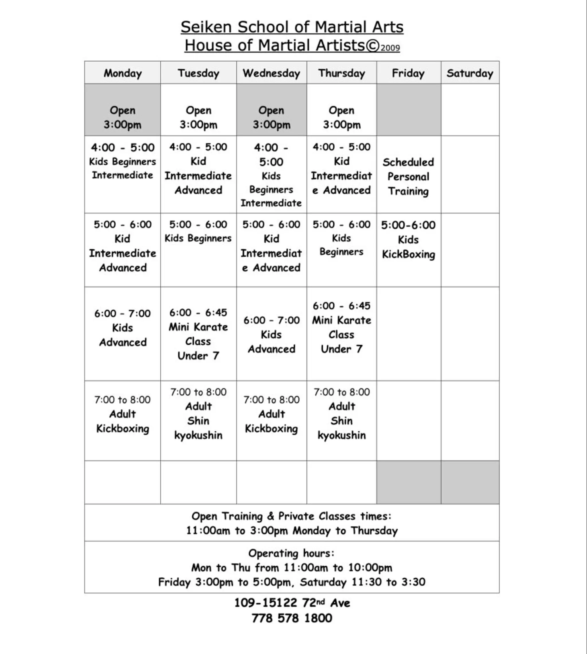 Seiken School Of Martial Arts