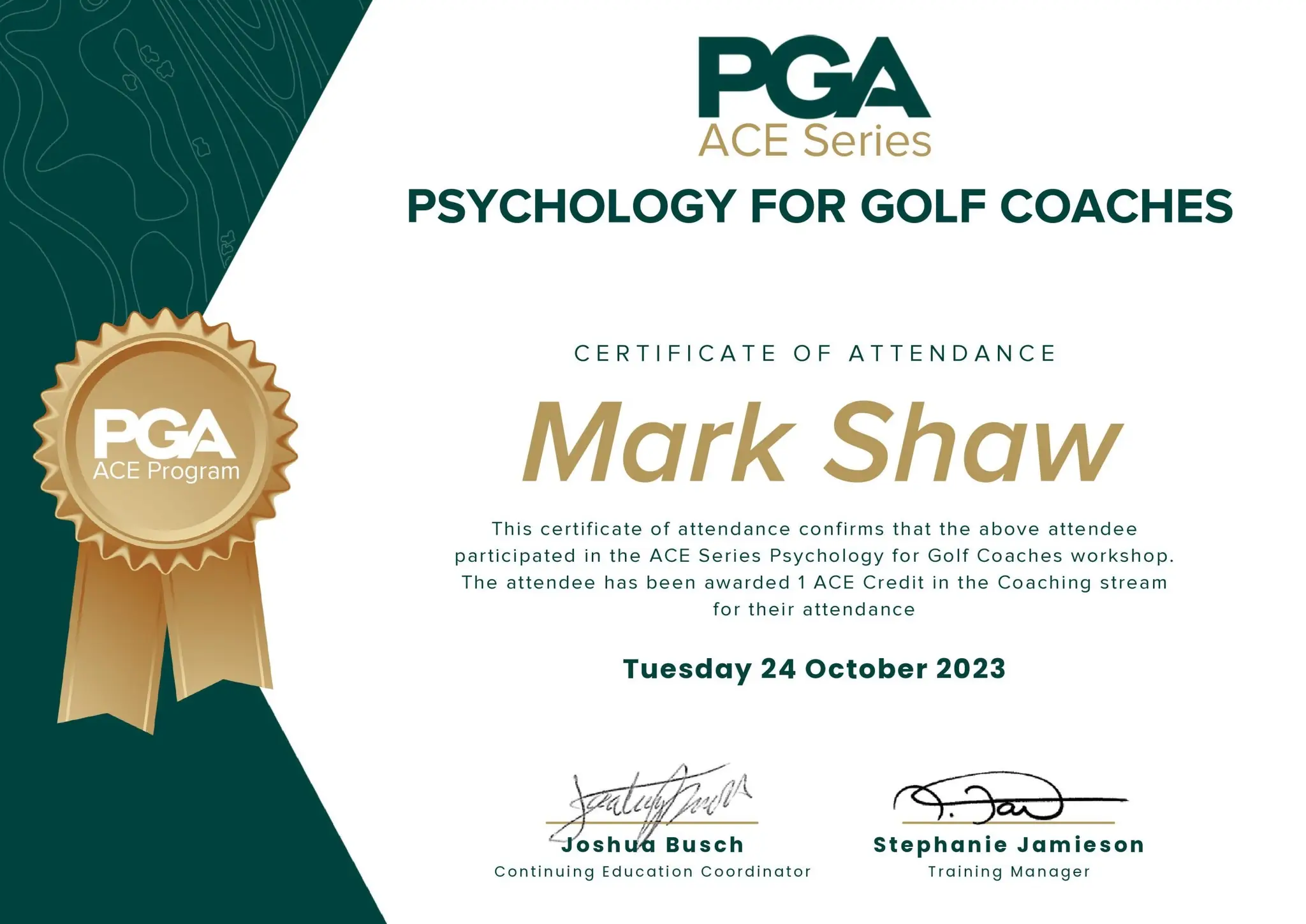 Mark Shaw Golf