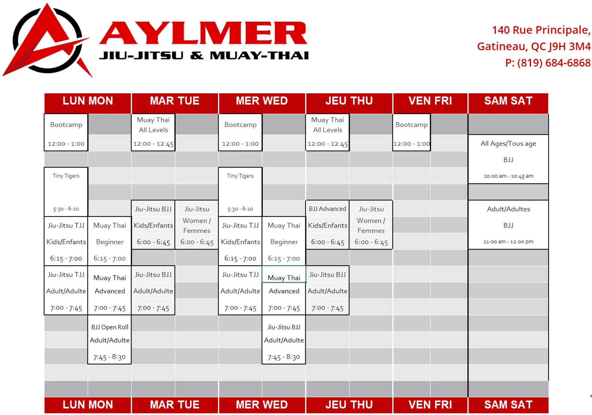 Aylmer Jiu-Jitsu & Muay Thai