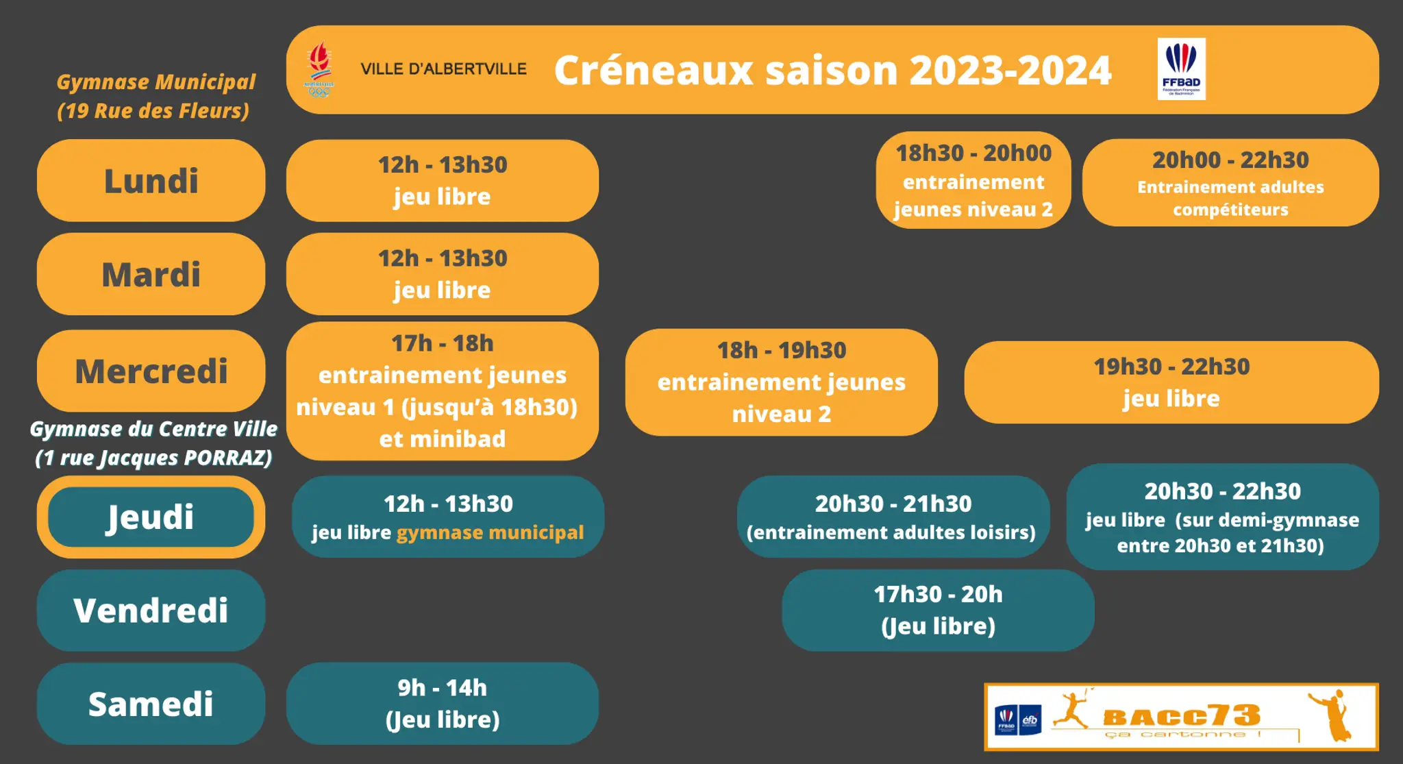 Badminton Albertville Ca Cartonne - BACC73