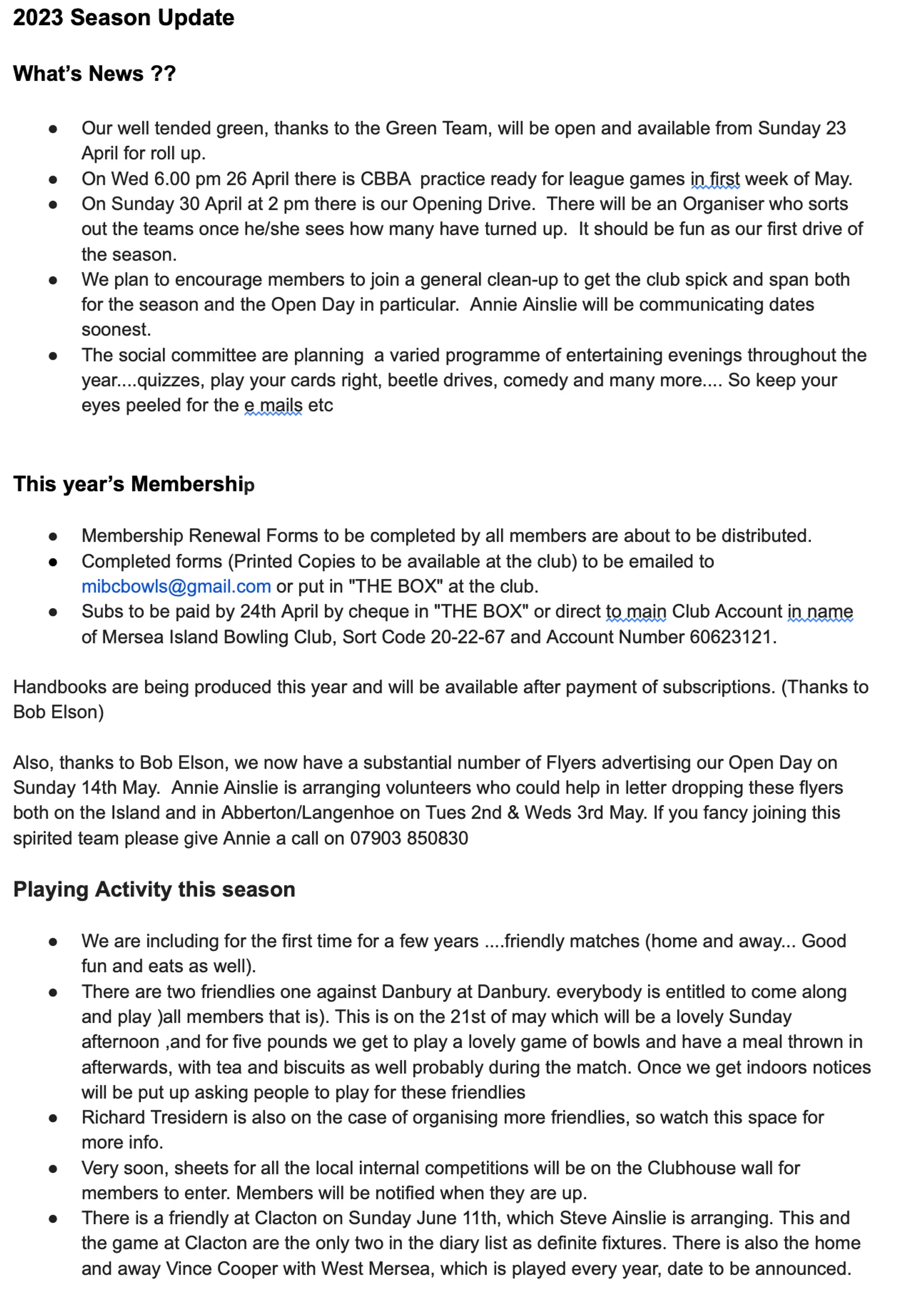 Mersea Island Bowling Club