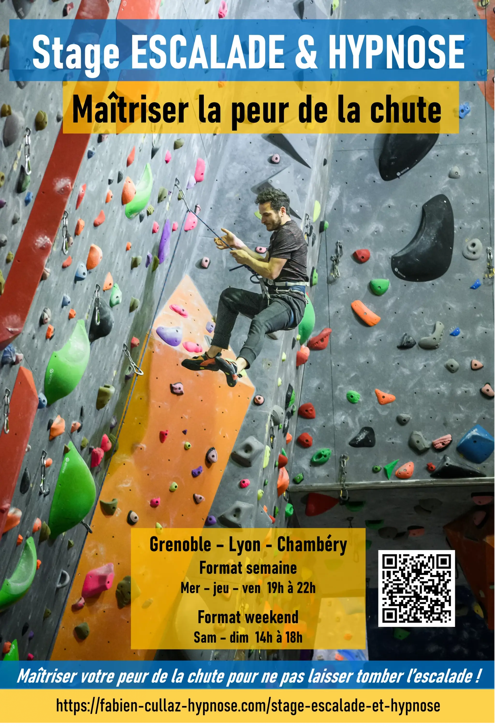 Stage Escalade et Hypnose - Maîtriser la peur de la chute