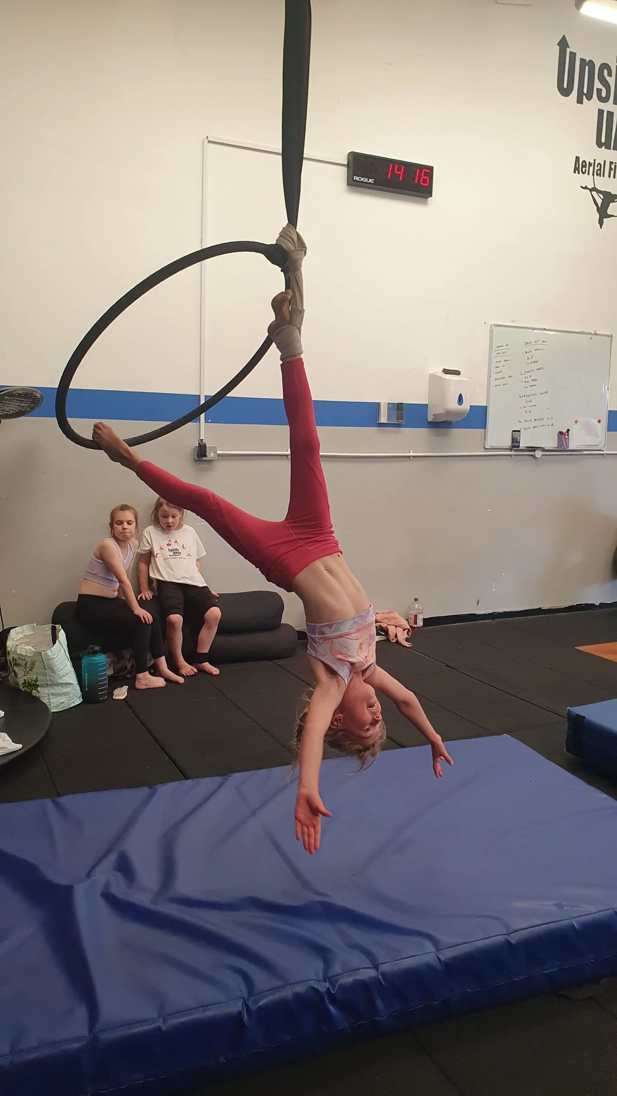 Upside down aerial fitness