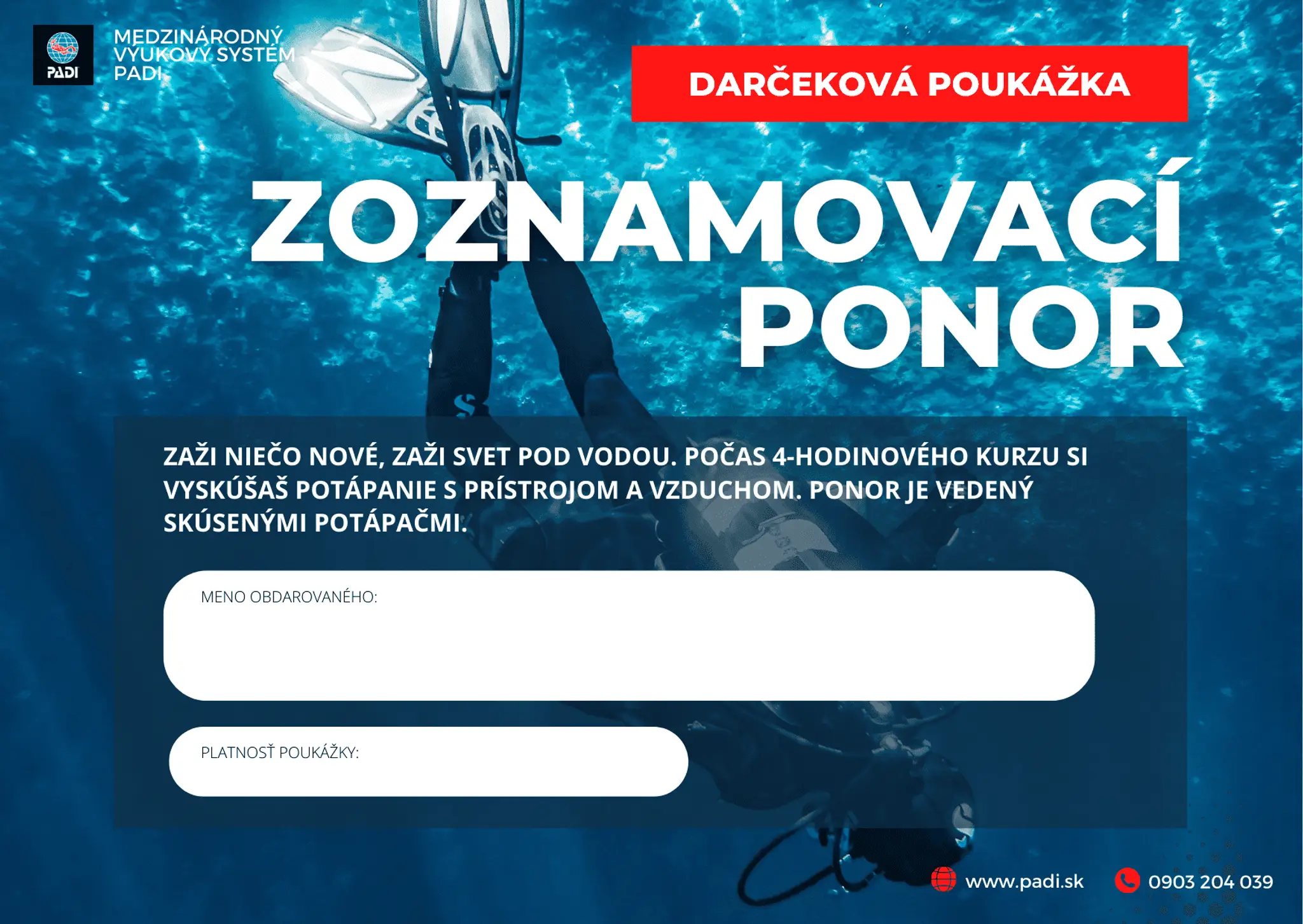 Padi - potápačská škola