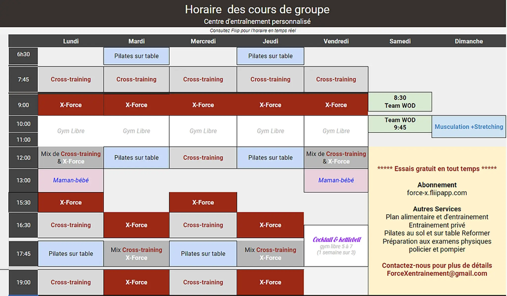 Force X Entrainement Fonctionnel et Pilates