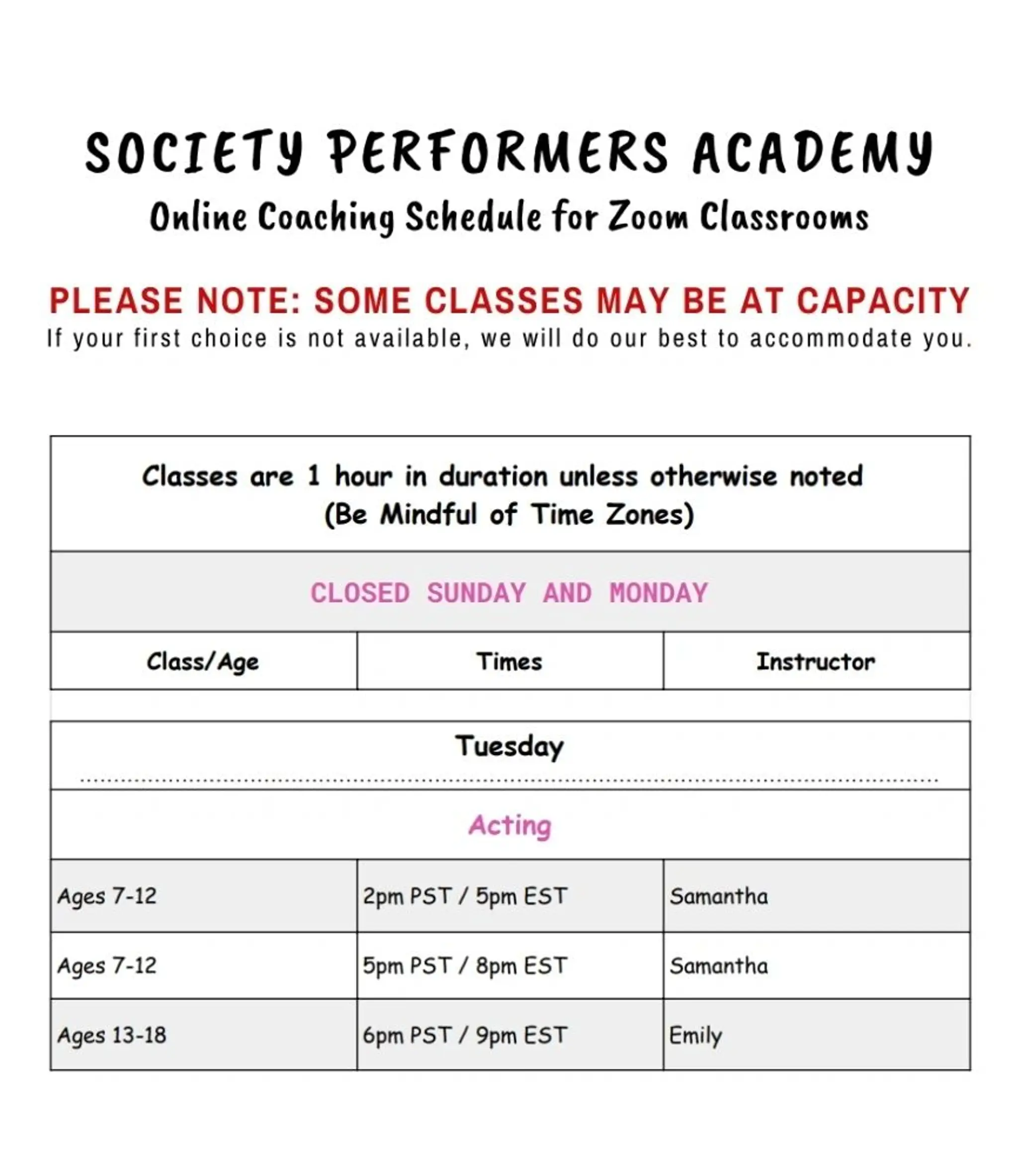 Society Performers Academy Canada