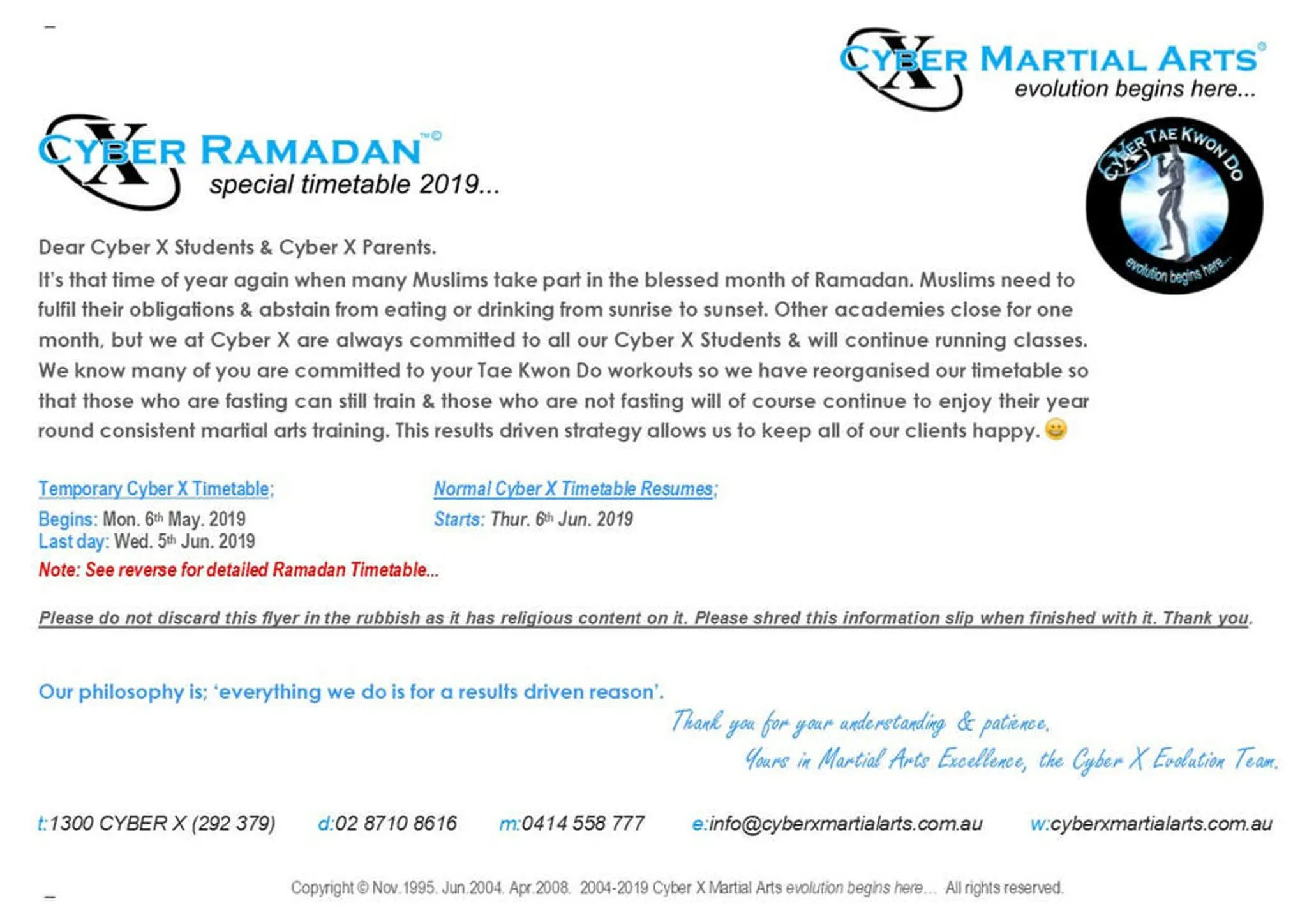 Cyber X Martial Arts evolution begins here... (Lakemba Taekwondo School)