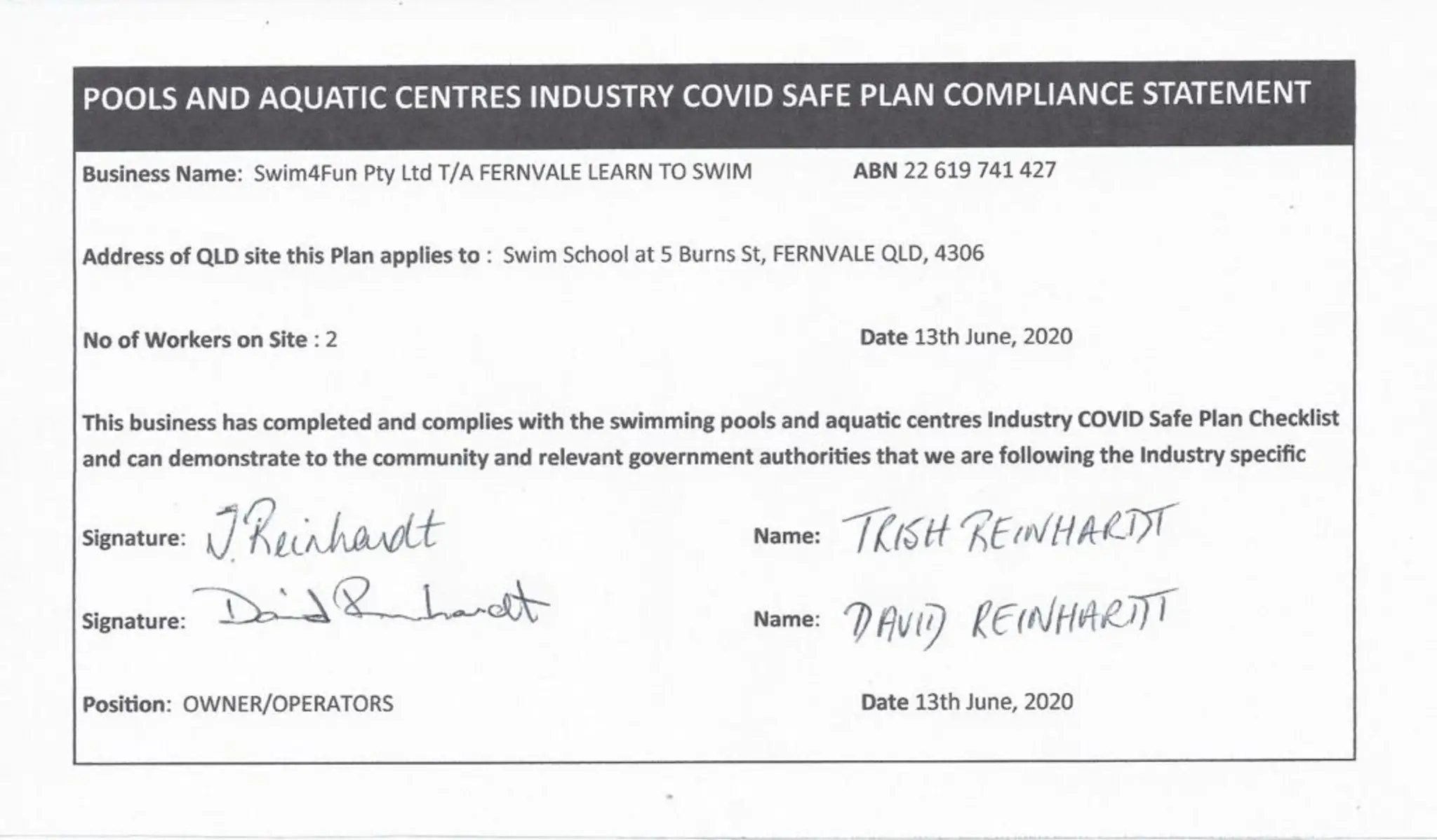 Fernvale Learn to Swim