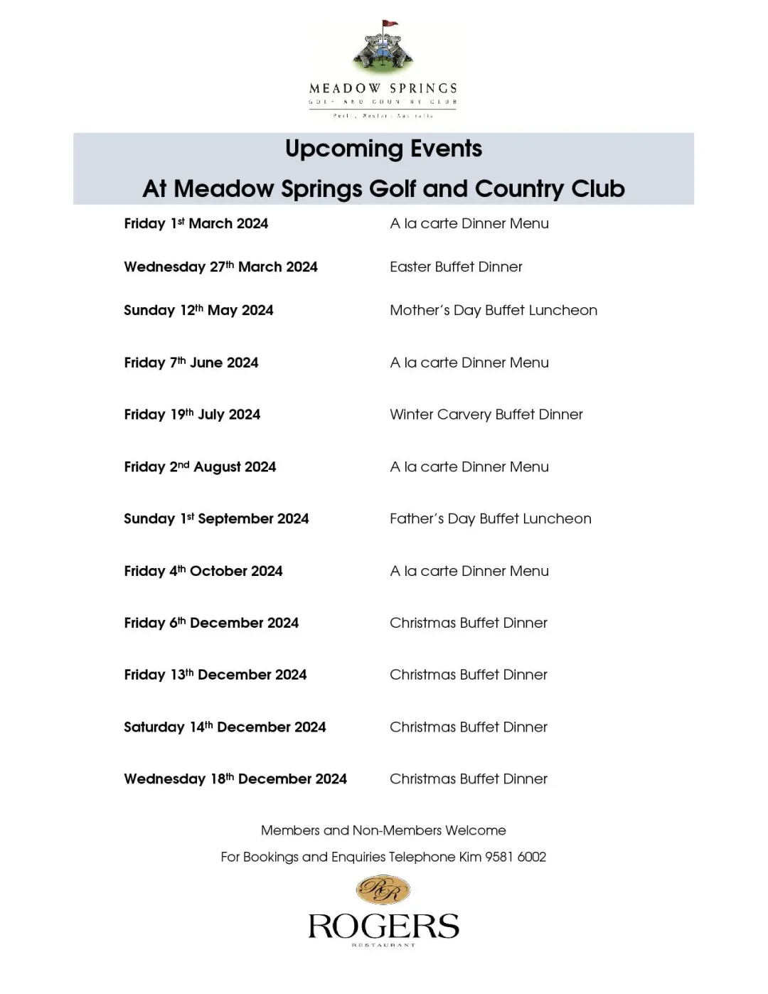 Curry Buffet Dinner at Meadow Springs Golf and Country Club