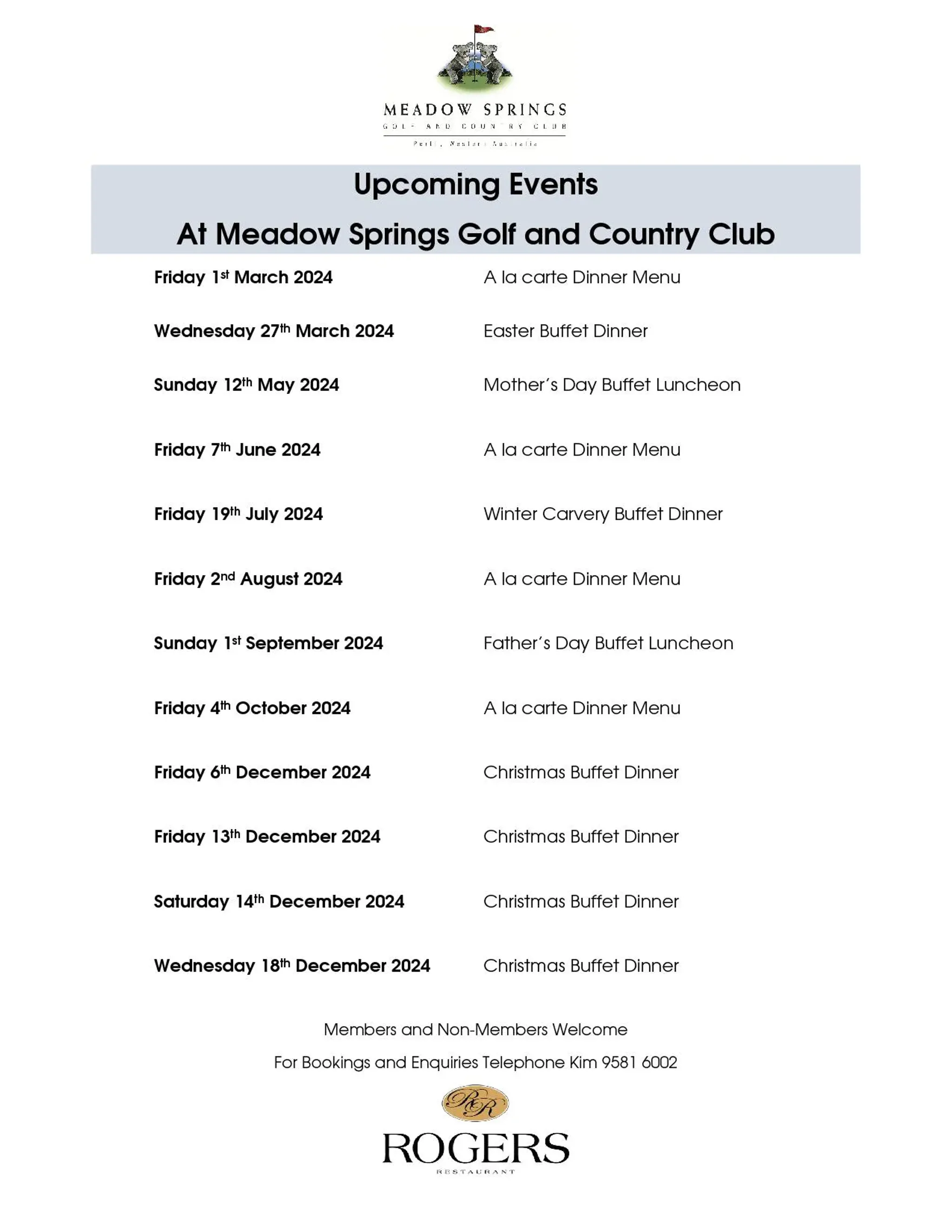 Curry Buffet Dinner at Meadow Springs Golf and Country Club