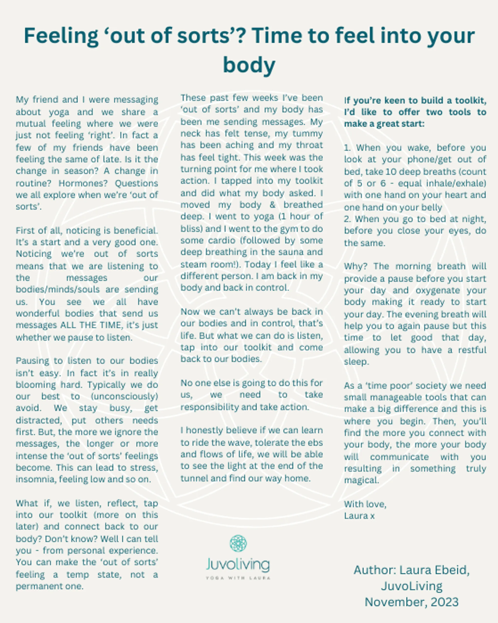 JuvoLiving - Yoga with Laura