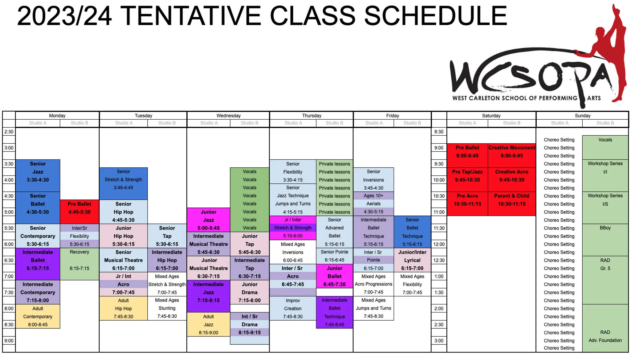 West Carleton School of Performing Arts Camps