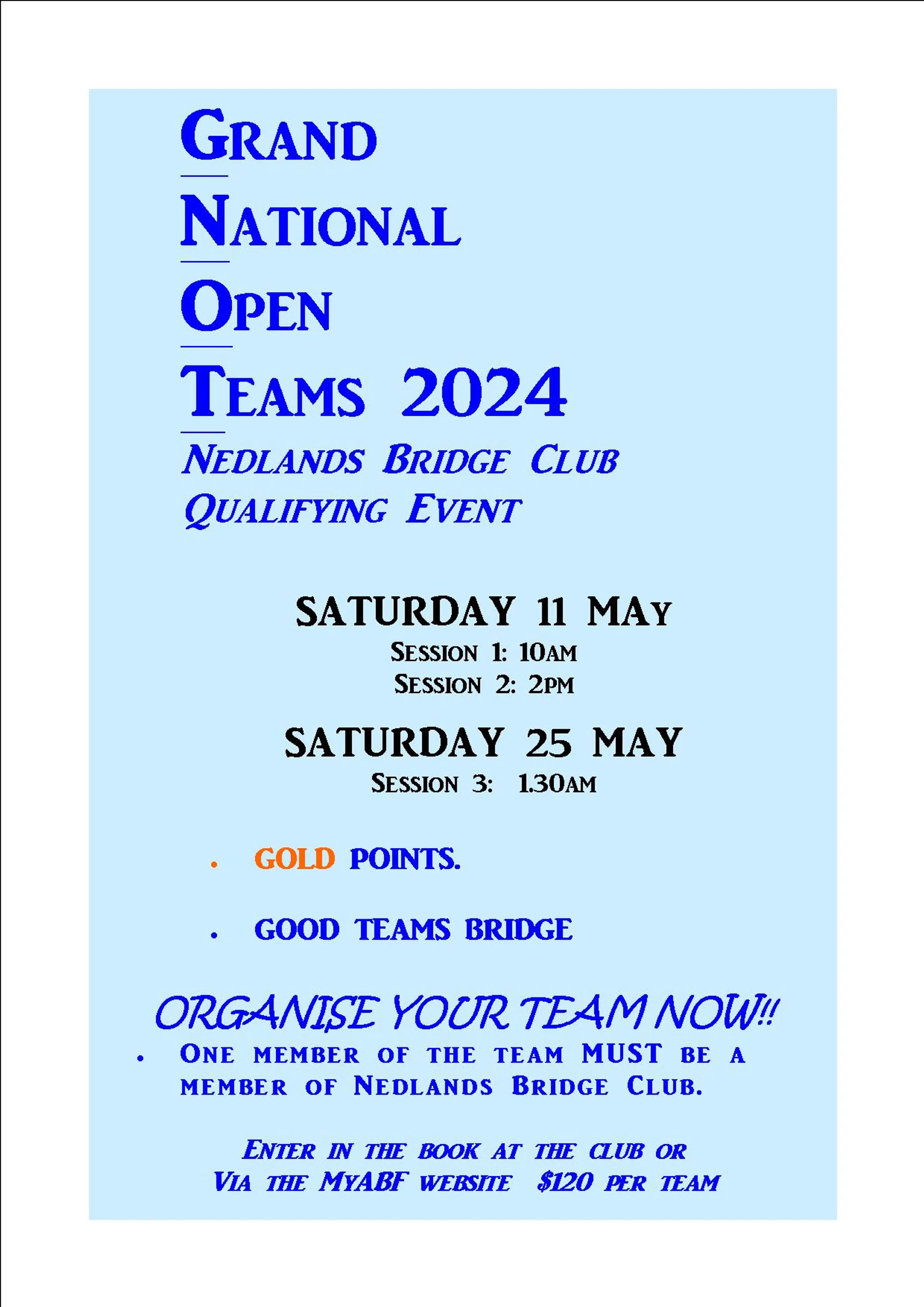 GNOT Qualifying Team Event