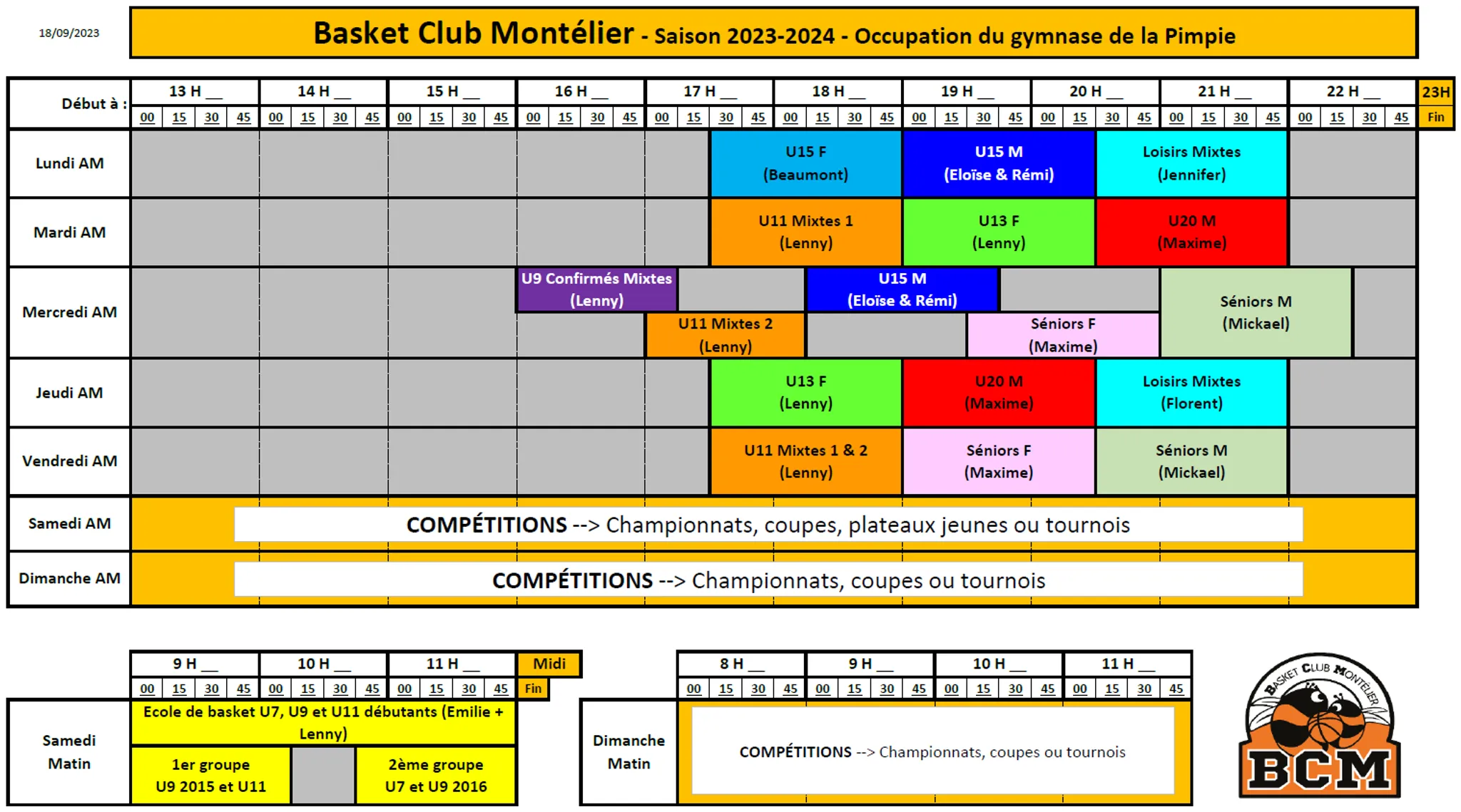 Organisation de matchs de basket-ball amateur